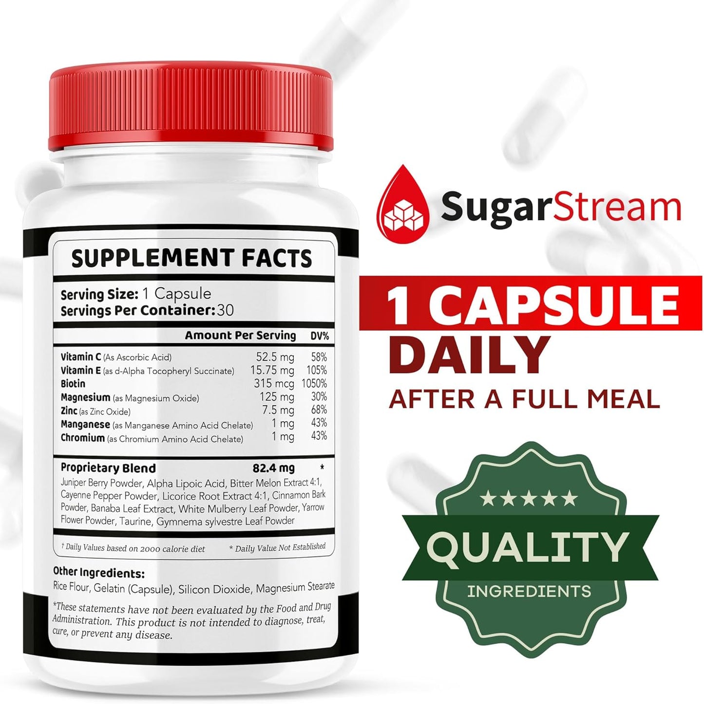SugarStream Glyco Optimizer Capsules (5 Pack) - Advanced Glycogen Blood Support Supplement - 150 Capsules for 5 Months