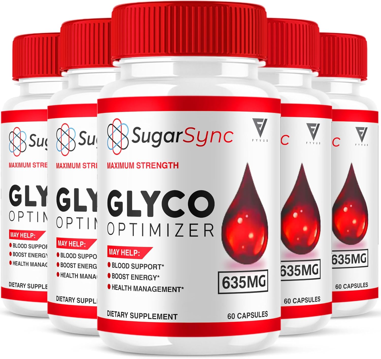 SugarSync Glyco Optimizer Capsules - Maximum Strength Blood Support Supplement (300 Capsules)