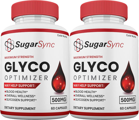SugarSync Glyco Optimizer Capsules - Nutritional Supplement for Men and Women, Vitamins (2 Pack)
