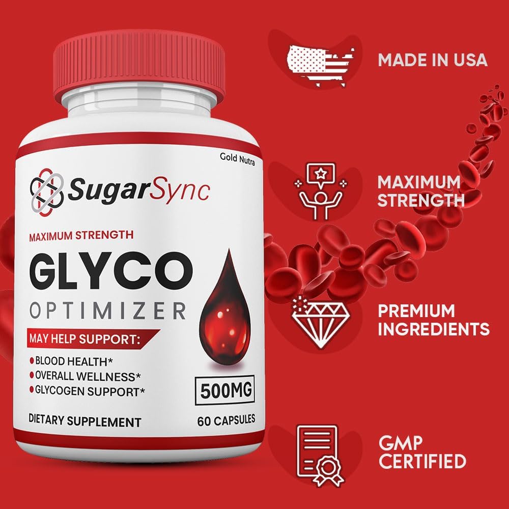 SugarSync Glyco Optimizer Capsules - Nutritional Supplement for Men and Women, Vitamins (2 Pack)