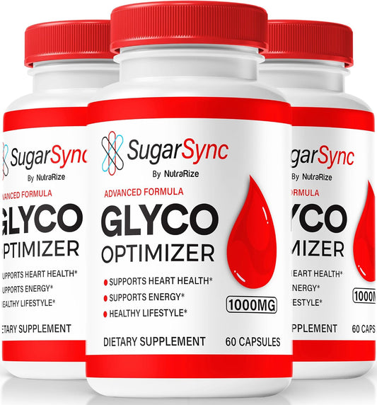 SugarSync Glyco Optimizer Capsules (3 Pack) - Joint & Glucose Support Supplement with Detox Formula - 180 Capsules