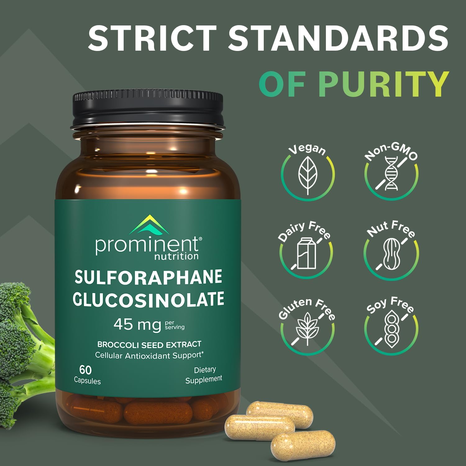 Sulforaphane Glucosinolate Supplement for Cellular Antioxidant Support - 45 mg - 30 Day Supply