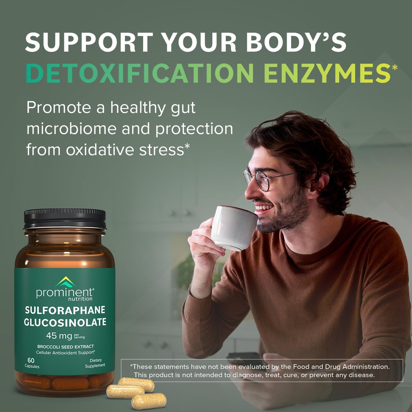 Sulforaphane Glucosinolate Supplement for Cellular Antioxidant Support - 45 mg - 30 Day Supply