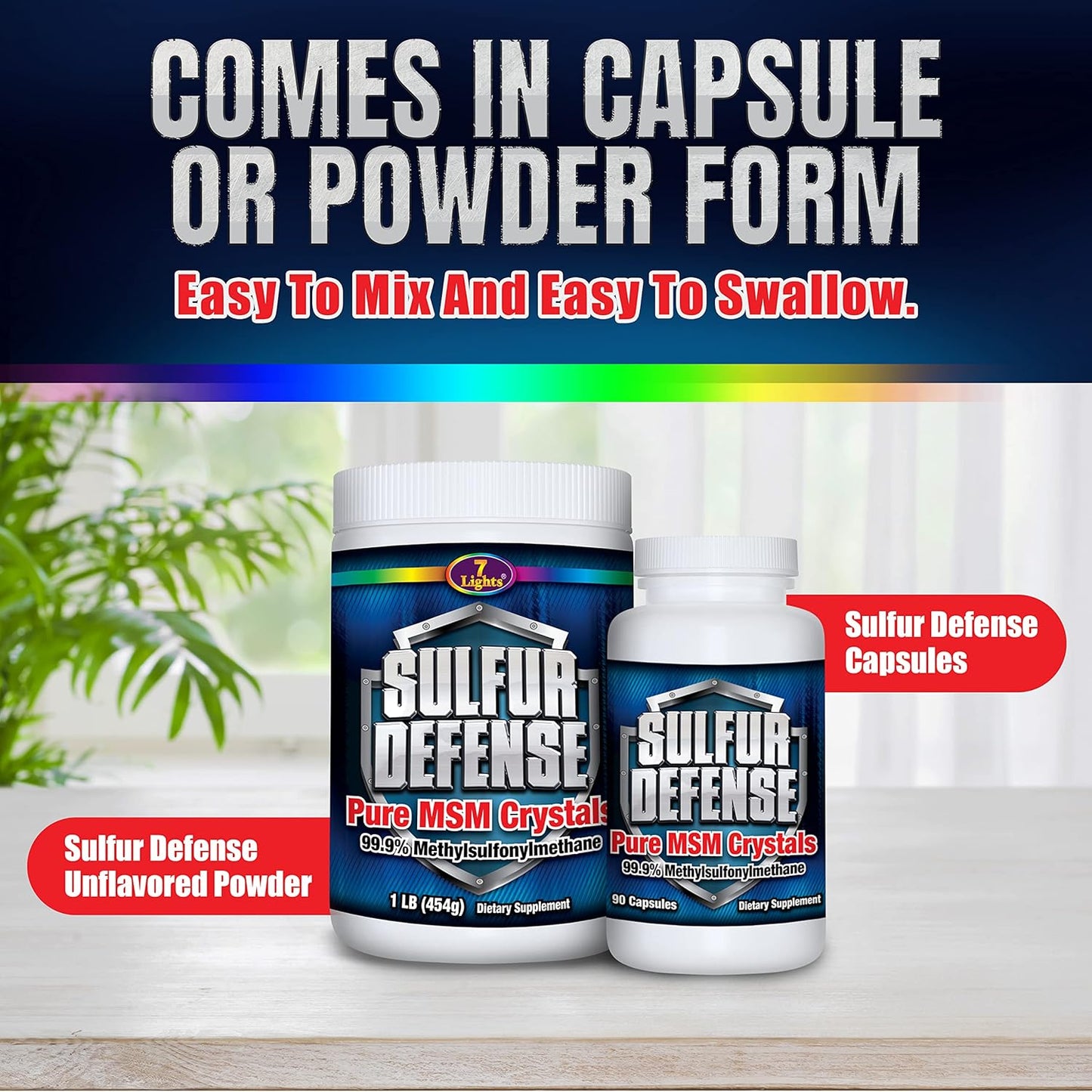 Sulfur Defense MSM Crystals 99.9% Pure, 1 Pound, Pack of 12