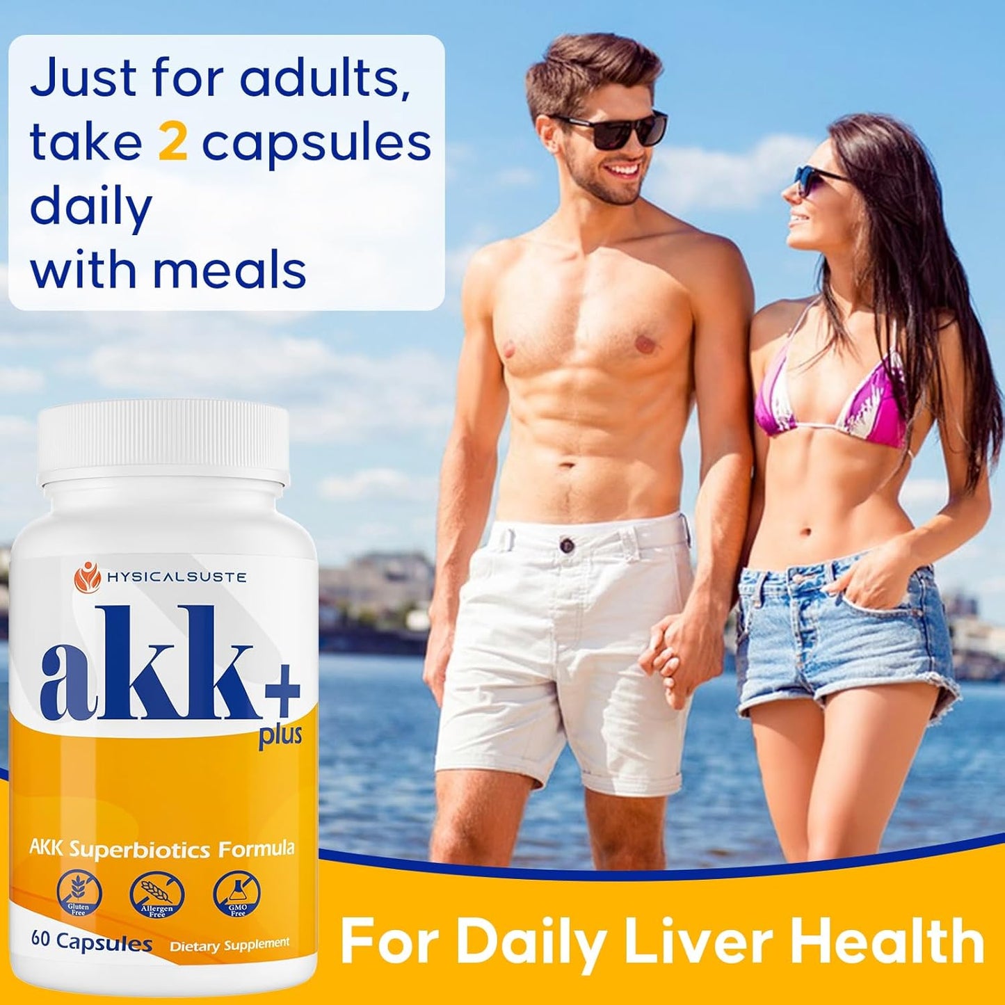 Summatah Akk+ Superbiotics: 20 Billion Afu Akkermansia Probiotic Supplement with Milk Thistle and Taraxasterol for Antioxidant, Gut, and Skin Health - 120 Count