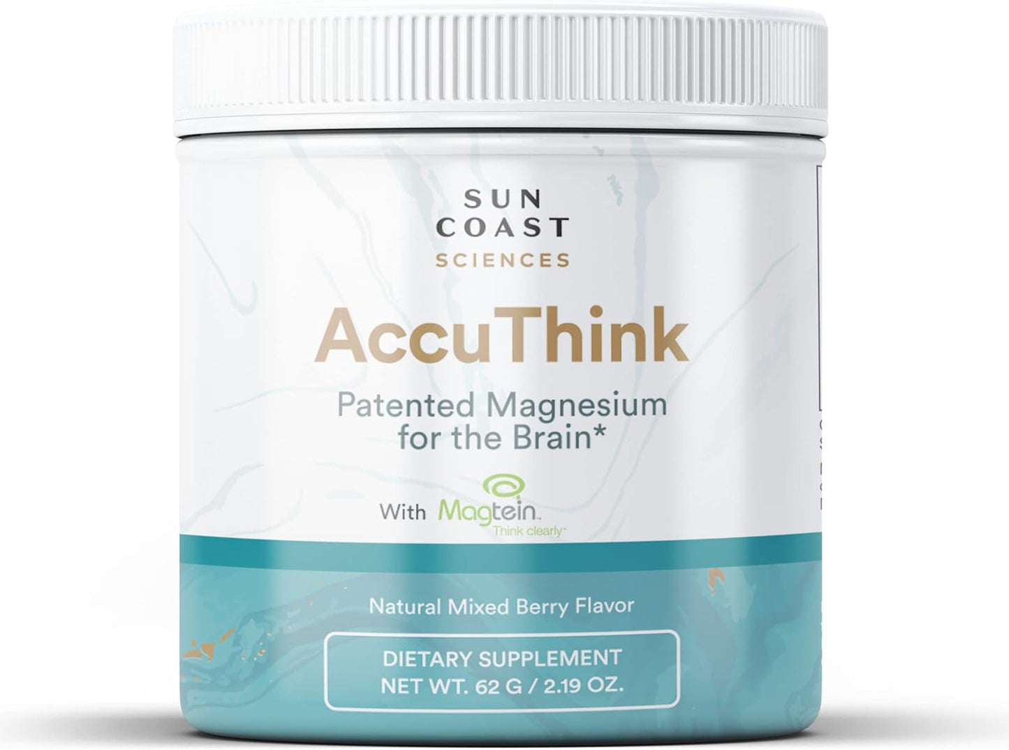 Sun Coast Sciences AccuThink - Magnesium Brain Memory Supplement - Cognitive Support for Brain Health, Sleep, Mood Boost - 2.64oz