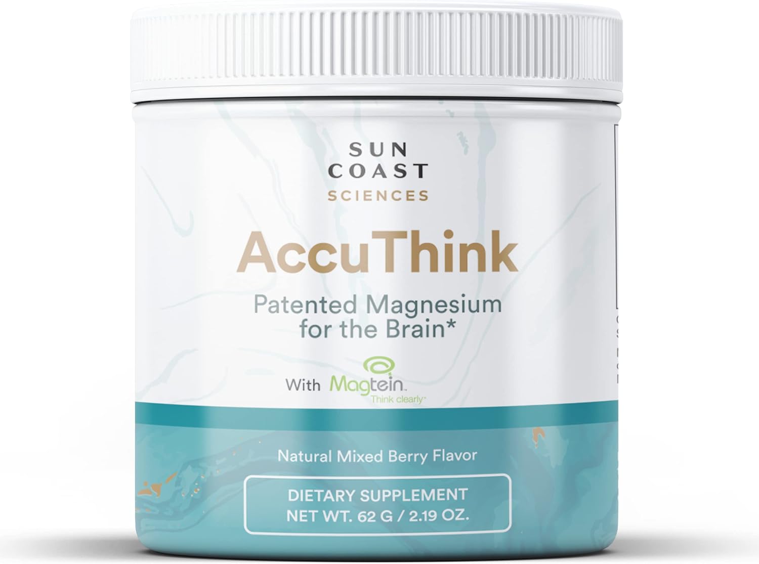 Sun Coast Sciences AccuThink - Magnesium Brain Memory Supplement - Cognitive Support for Brain Health, Sleep, Mood Boost - 2.64oz