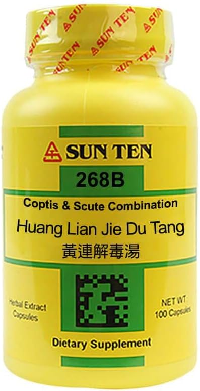 Sun Ten Coptis & Scute Combination Capsules - Huang Lian Jie Du Tang Supplement