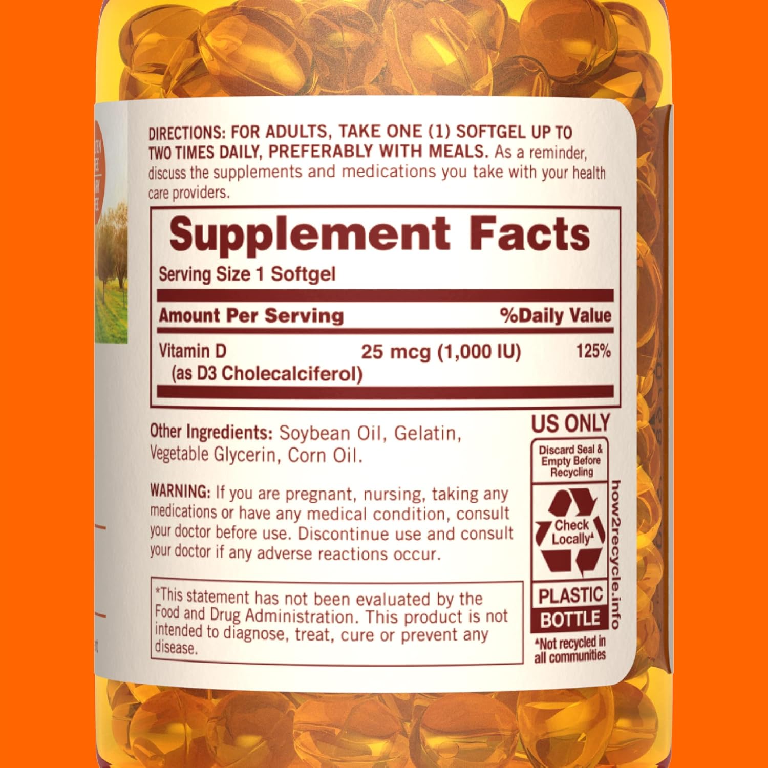 Sundown Vitamin D3 1000 IU Softgels for Bone, Teeth, and Immune Health - 200 Count - BoostGo Australia