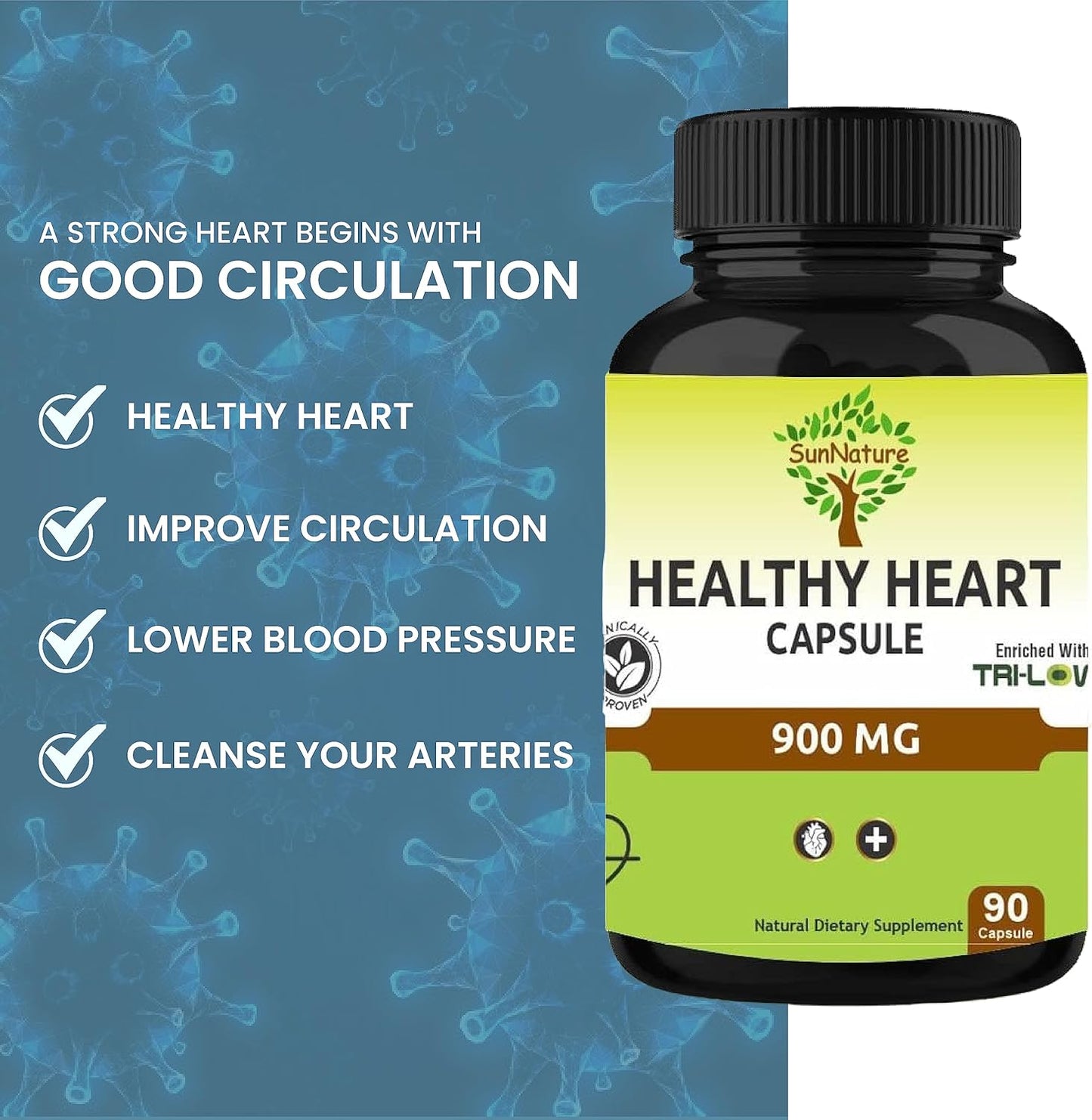 SunNature Healthy Capsule with Amla, Garlic, and Arjuna Extracts | 90 Capsules | Natural Health Supplement