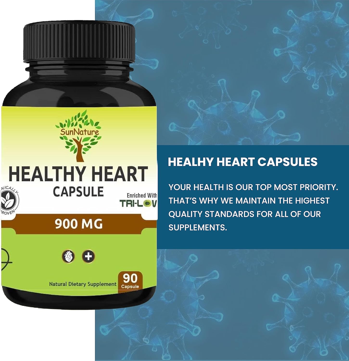 SunNature Healthy Capsule with Amla, Garlic, and Arjuna Extracts | 90 Capsules | Natural Health Supplement