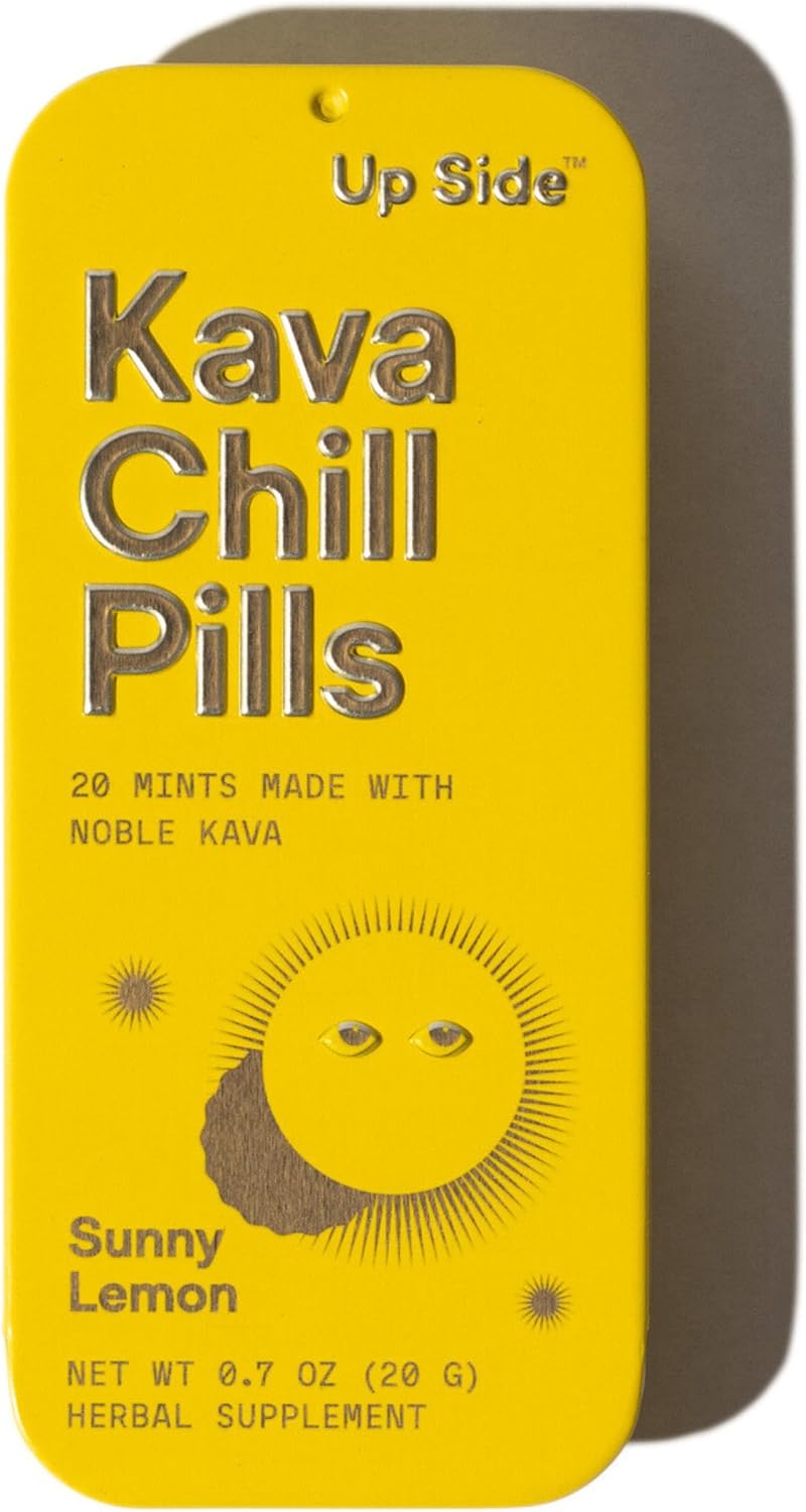 Sunny Lemon Flavor Kava Kava Extract Mints for Mood & Relaxation - Natural Herbal Supplement for Chill & Support - 20 Refreshing Candy Pills