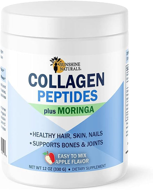 Sunshine Naturals Collagen Peptides: 12 oz Supplement for Hair, Bones, and Skin Health