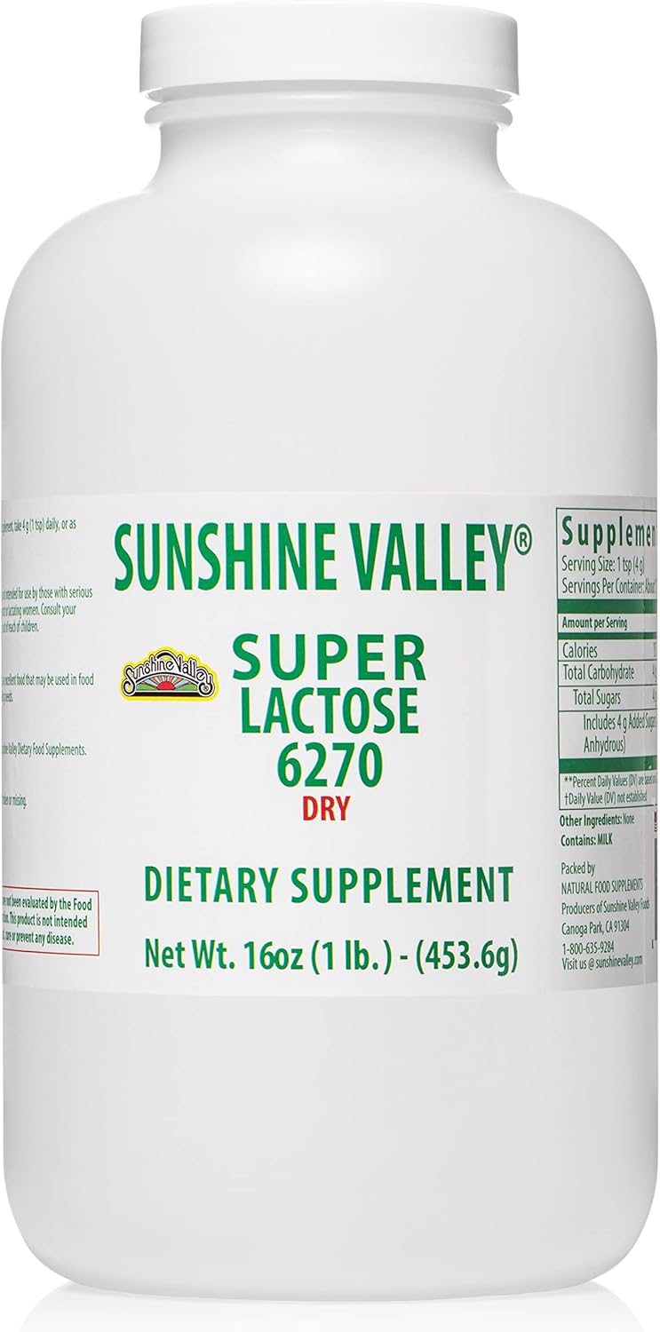 Sunshine Valley Super Lactose Dry Powder - Gluten-Free Baking Enhancer and Sweetener, 16 oz