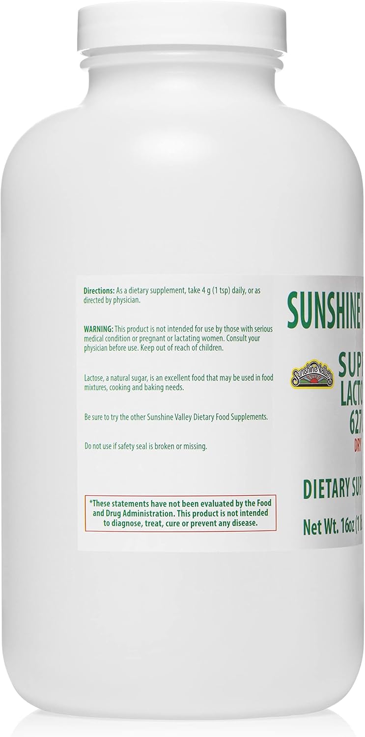 Sunshine Valley Super Lactose Dry Powder - Gluten-Free Baking Enhancer and Sweetener, 16 oz