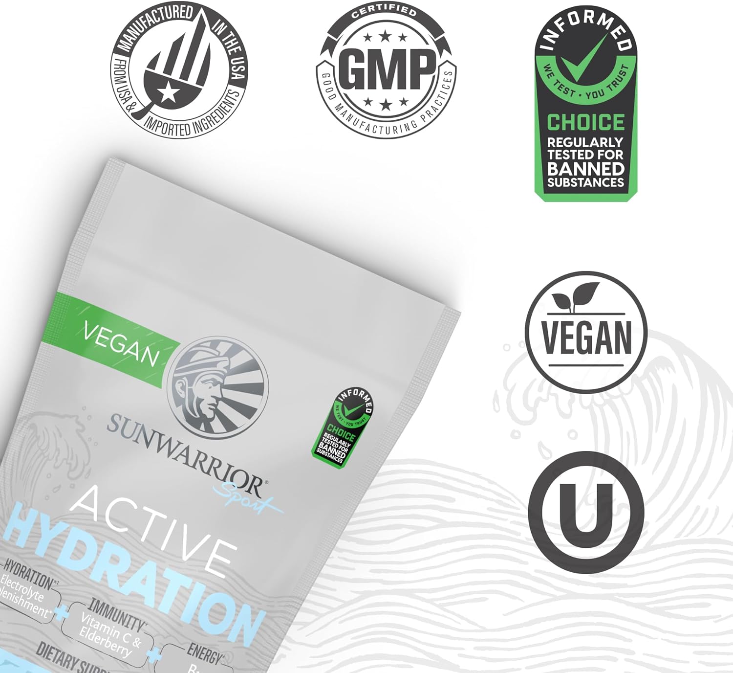 Sunwarrior Coconut Berry Flavored Creatine Monohydrate Powder with Hydration Electrolyte Blend - 60 Servings