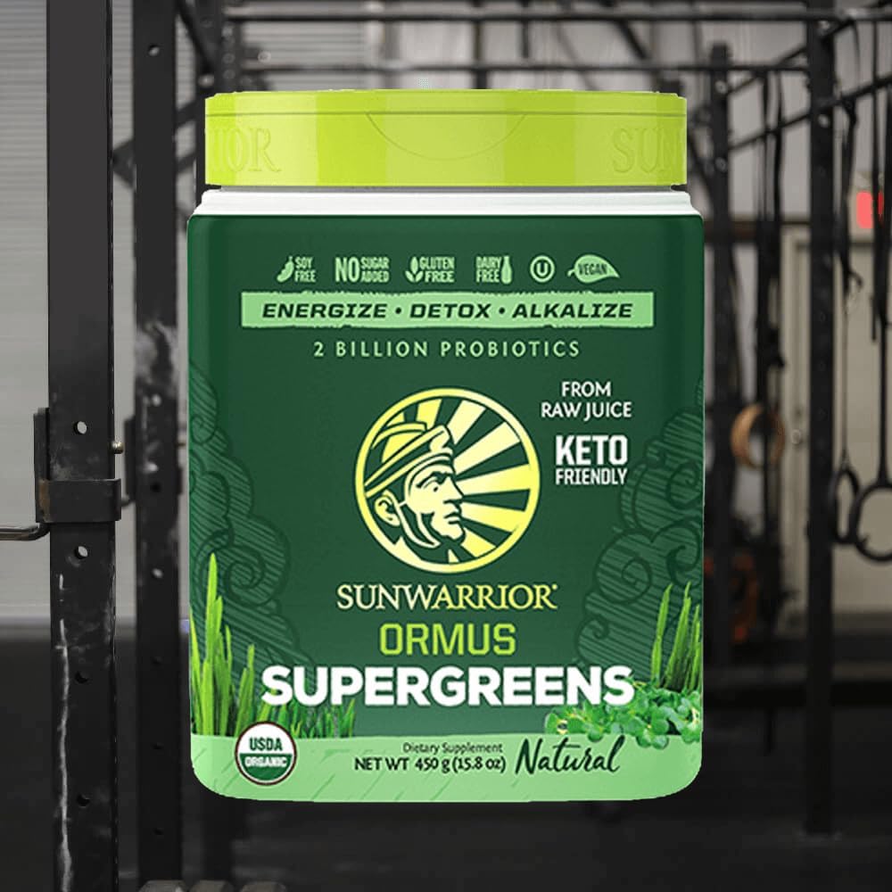 Sunwarrior Ormus Super Greens Powder, 450 Grams - Organic Alkalizing Superfood Blend for Immune Support and Energy Boost