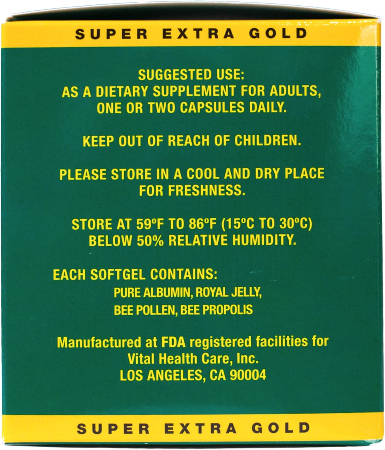 Super Albumin Gold Extra Strength 1500 mg 200 Capsules - Vital New & Improved Formula