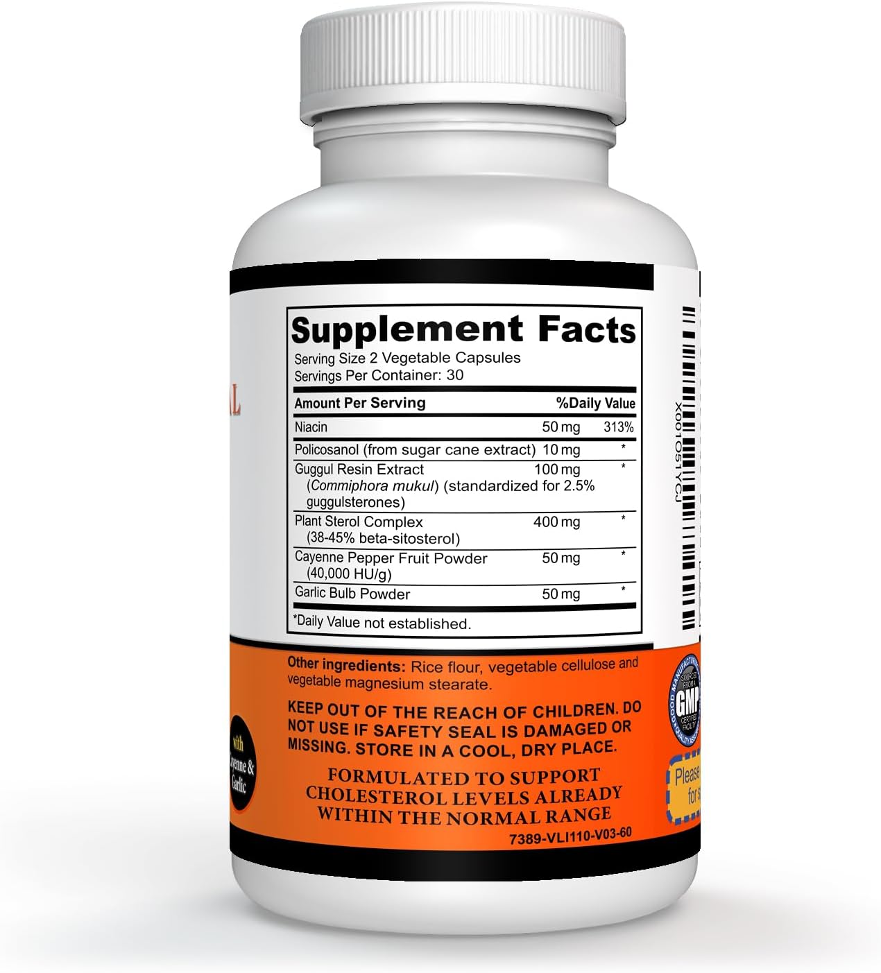 Super Antioxidant Supplement with Niacin, Beta Sitosterol, Policosanol, Plant Sterols, Garlic, Cayenne, Goji Berry, Acai Berry, Mangosteen, Resveratrol, Pomegranate, Noni for Heart Health