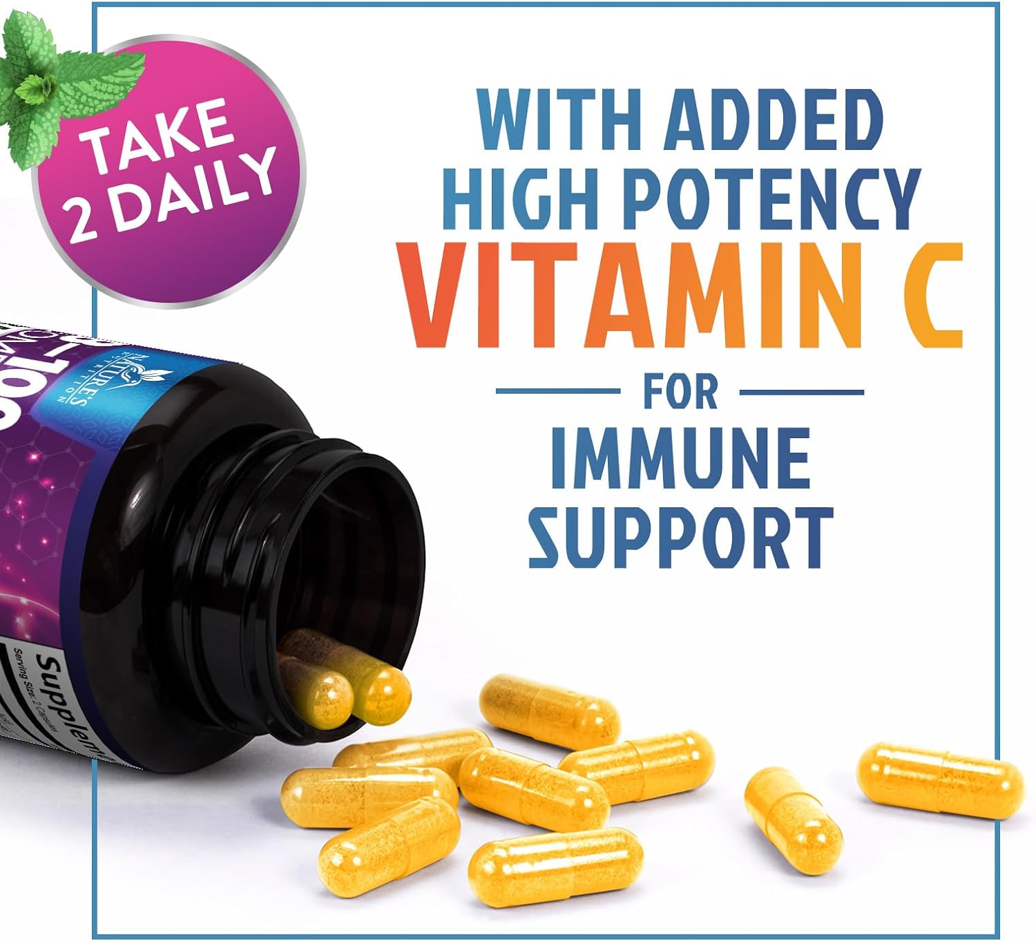 Super Complete B-Complex Vitamins Capsules with B6, B12, B100, C, Biotin, Folate & Folic Acid - Heart, Brain, Nerve Support - 60 Capsules