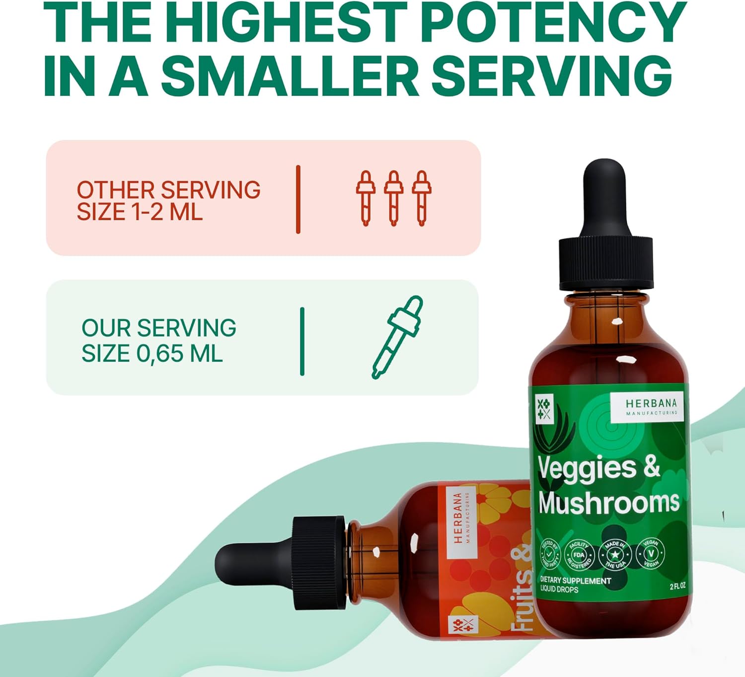 Super Concentrated Liquid Extract with Whole Superfood Extracts - Fruits, Berries, Veggies, Mushrooms - Essential Vitamins & Minerals - 2 Fl Oz (Pack of 2)