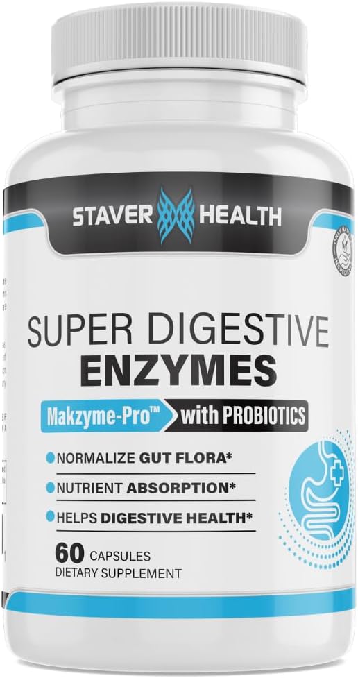 Super Digestive Enzymes Capsules for Optimal Digestive Health by Staver Health