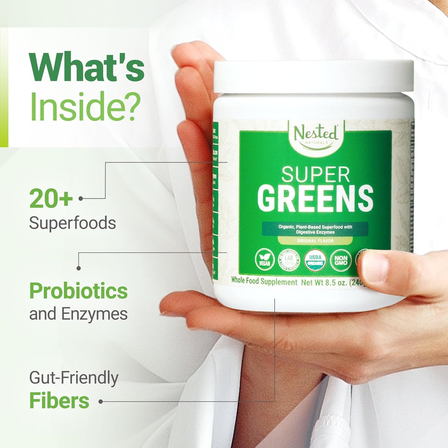 Super Greens & Choline Bundle | Organic Superfood Powder with Probiotics, Fiber & Choline Bitartrate for Cognitive Function & Energy Boost