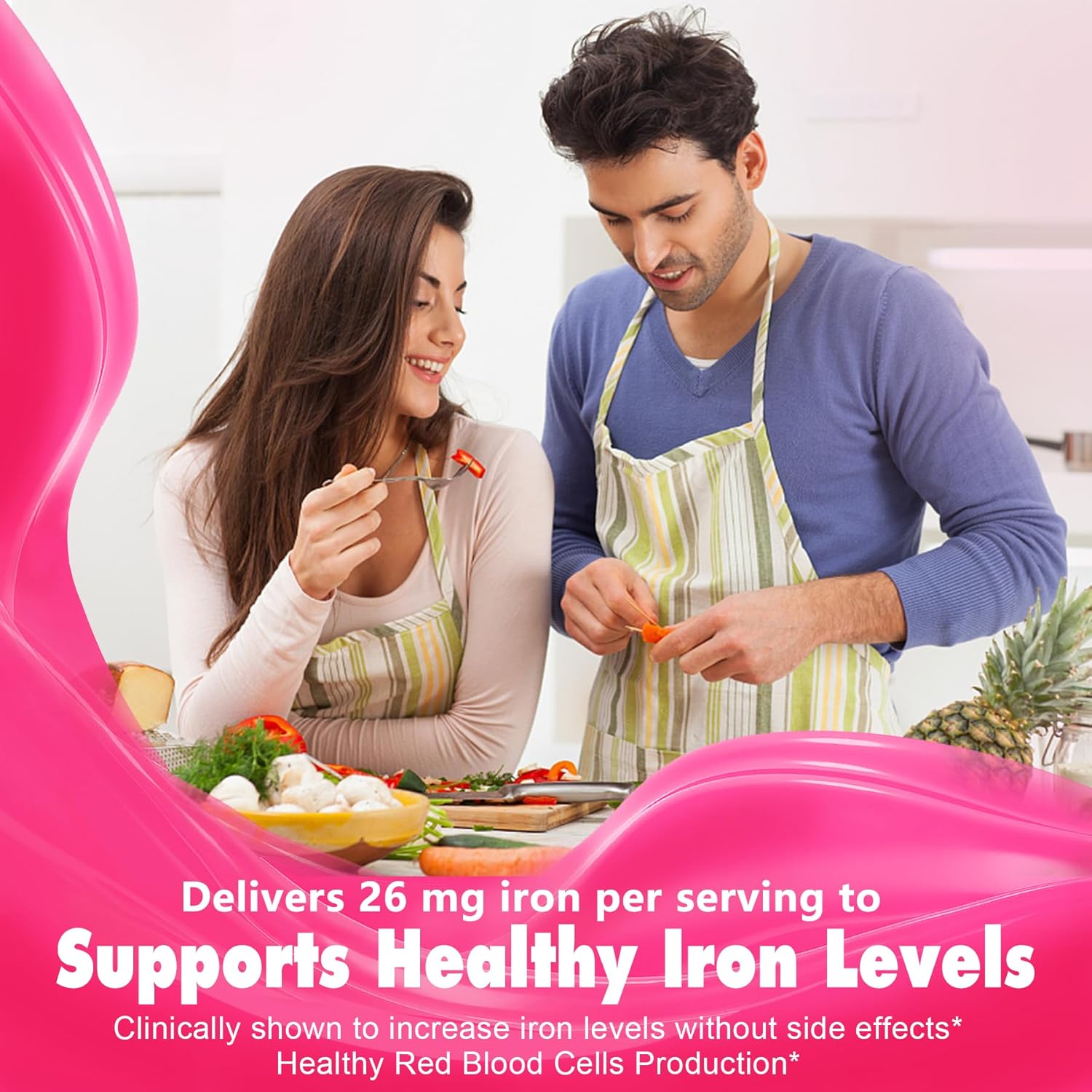 Super Greens Gummies with Iron Bisglycinate 26mg for Enhanced Nutrition