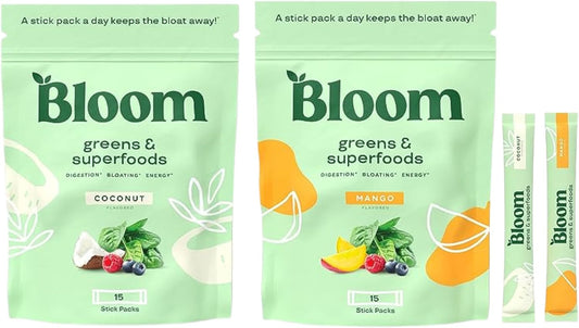 Super Greens Powder Stick Packs Bundle - Mango & Coconut - Perfect Stocking Stuffer for Nutrition Enthusiasts
