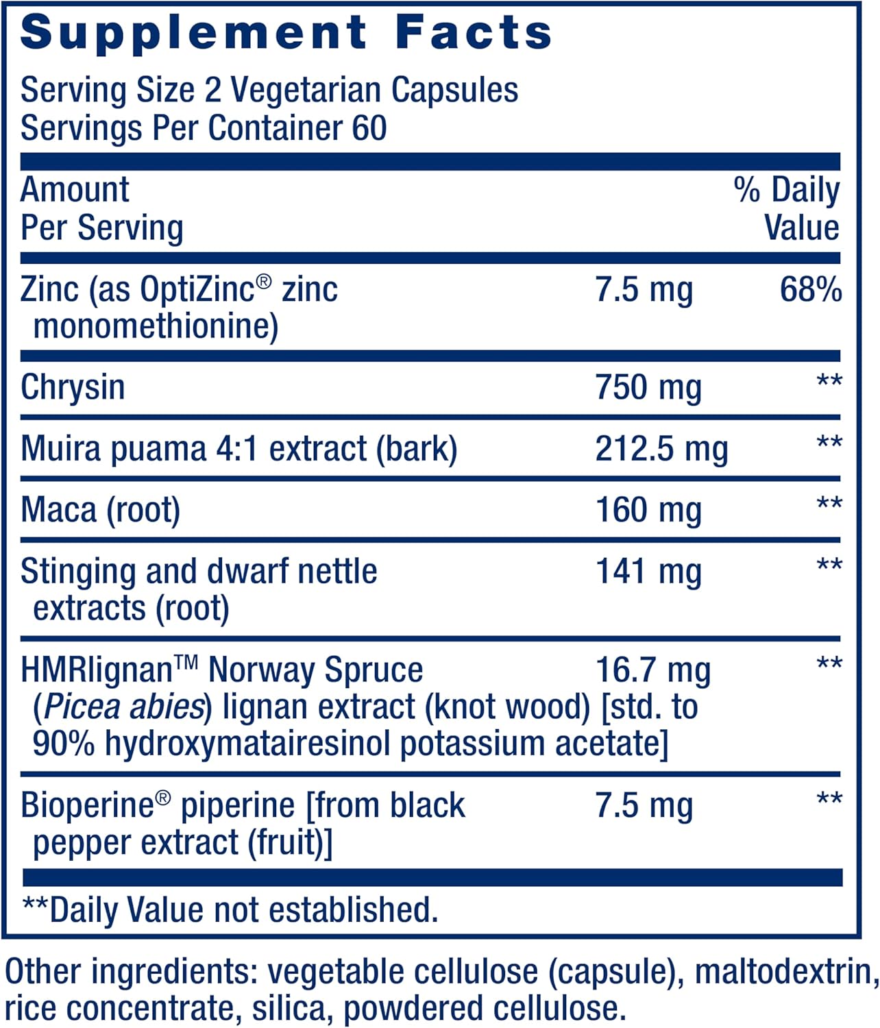 Super Miraforte Testosterone Support Supplement with Standardized Lignans, Nettle Root, and More - 120 Capsules, Vegetarian, Non-GMO