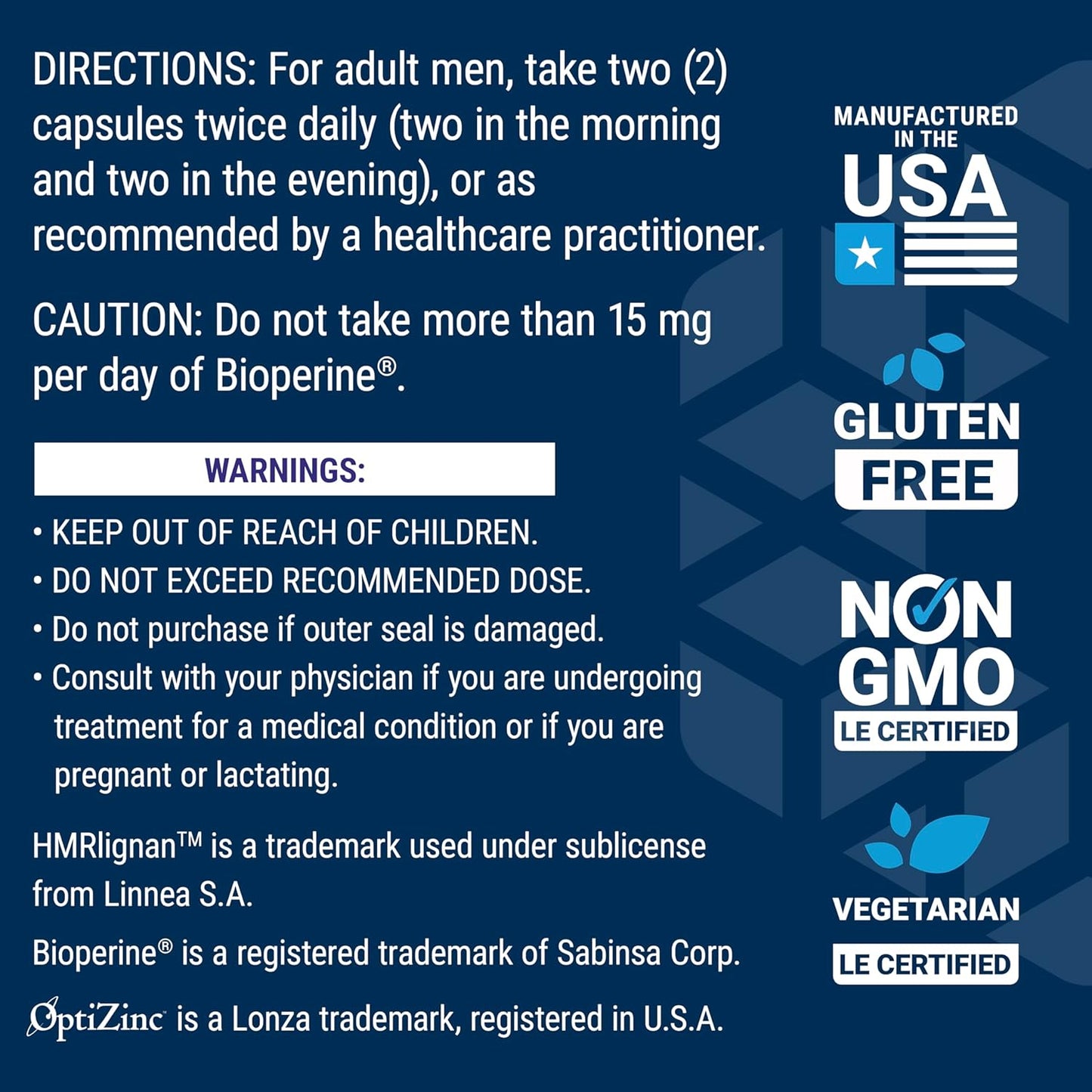 Super Miraforte Testosterone Support Supplement with Standardized Lignans, Nettle Root, and More - 120 Capsules, Vegetarian, Non-GMO