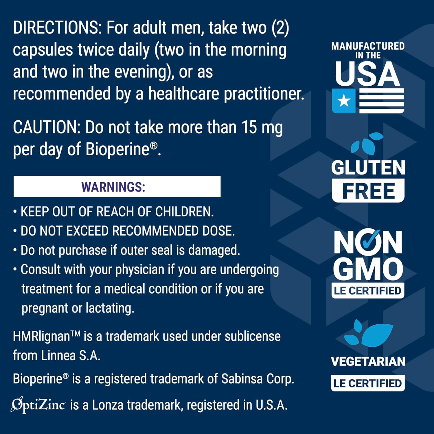 Super Miraforte Testosterone Support Supplement with Standardized Lignans, Nettle Root, and More - 120 Capsules, Vegetarian, Non-GMO