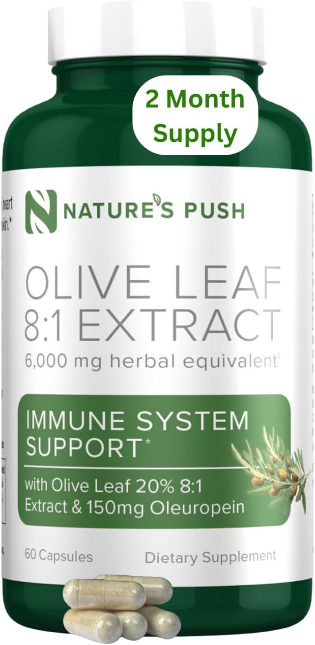 Super Potent Hawthorn Berry and Olive Leaf Bundle - 6,750mg & 6,000mg Extracts (2 Month Supply)