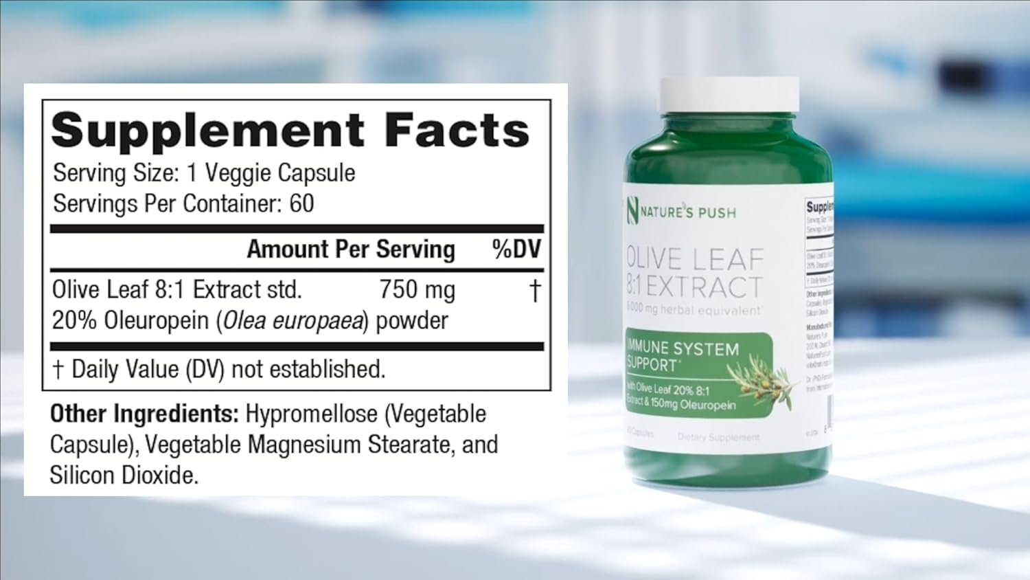 Super Potent Hawthorn Berry and Olive Leaf Bundle - 6,750mg & 6,000mg Extracts (2 Month Supply)