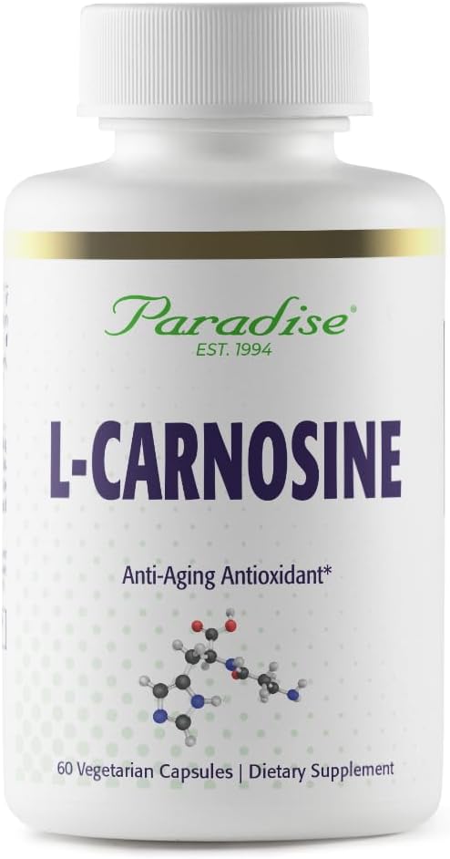 Super Potent Paradise Herbs L-Carnosine: Ultra Pure Antioxidant, Vegan, Non GMO, Gluten Free - 60 Veg Caps