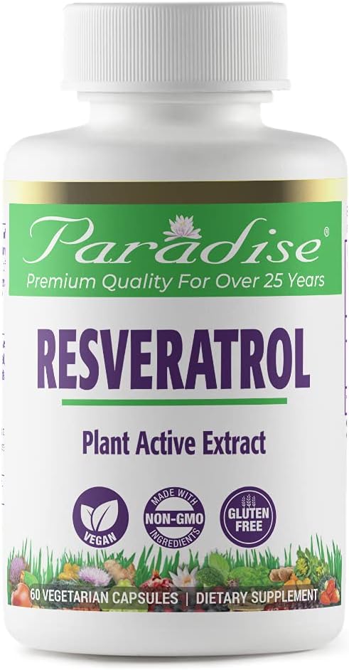 Super Potent Paradise Herbs Resveratrol: Antioxidant, Ultra Pure Vegan Capsules - Non GMO & Gluten Free