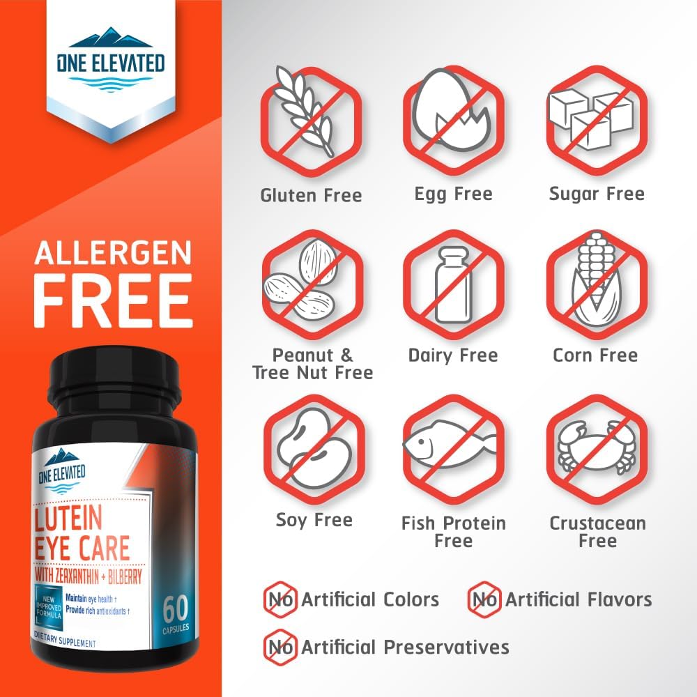 Super Strength Eye Care Formula with Pharmaceutical Grade Lutein, Zeaxanthin, and Bilberry - Enhanced Bioavailability for Optimum Results