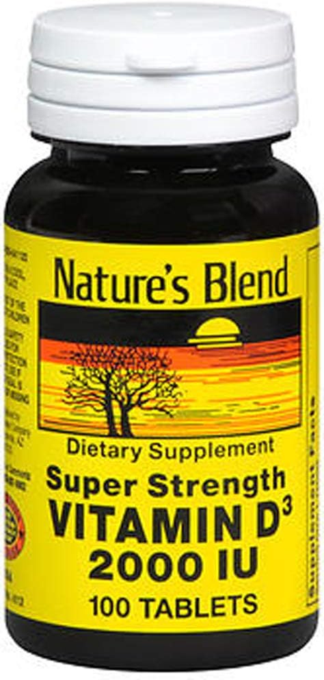 Super Strength Nature's Blend Vitamin D3 2000 IU - 300 Tablets, Pack of 3