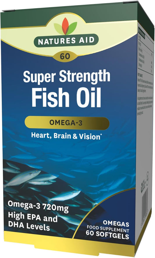 Super Strength Omega 3 Supplement - 90 Softgels by Natures Aid - BoostGo Australia