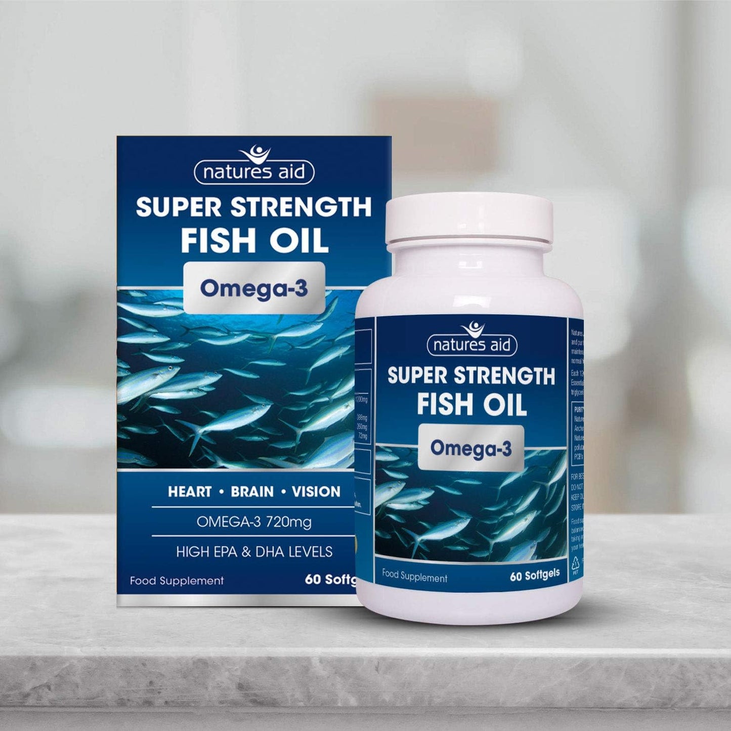 Super Strength Omega 3 Supplement - 90 Softgels by Natures Aid - BoostGo Australia