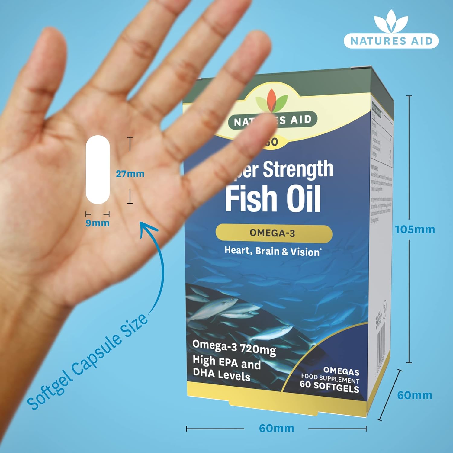 Super Strength Omega 3 Supplement - 90 Softgels by Natures Aid - BoostGo Australia