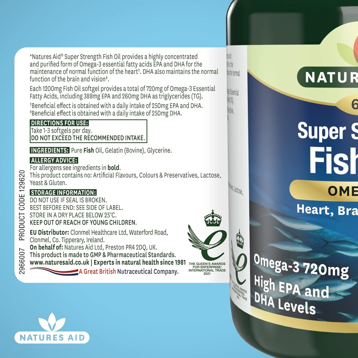 Super Strength Omega 3 Supplement - 90 Softgels by Natures Aid - BoostGo Australia