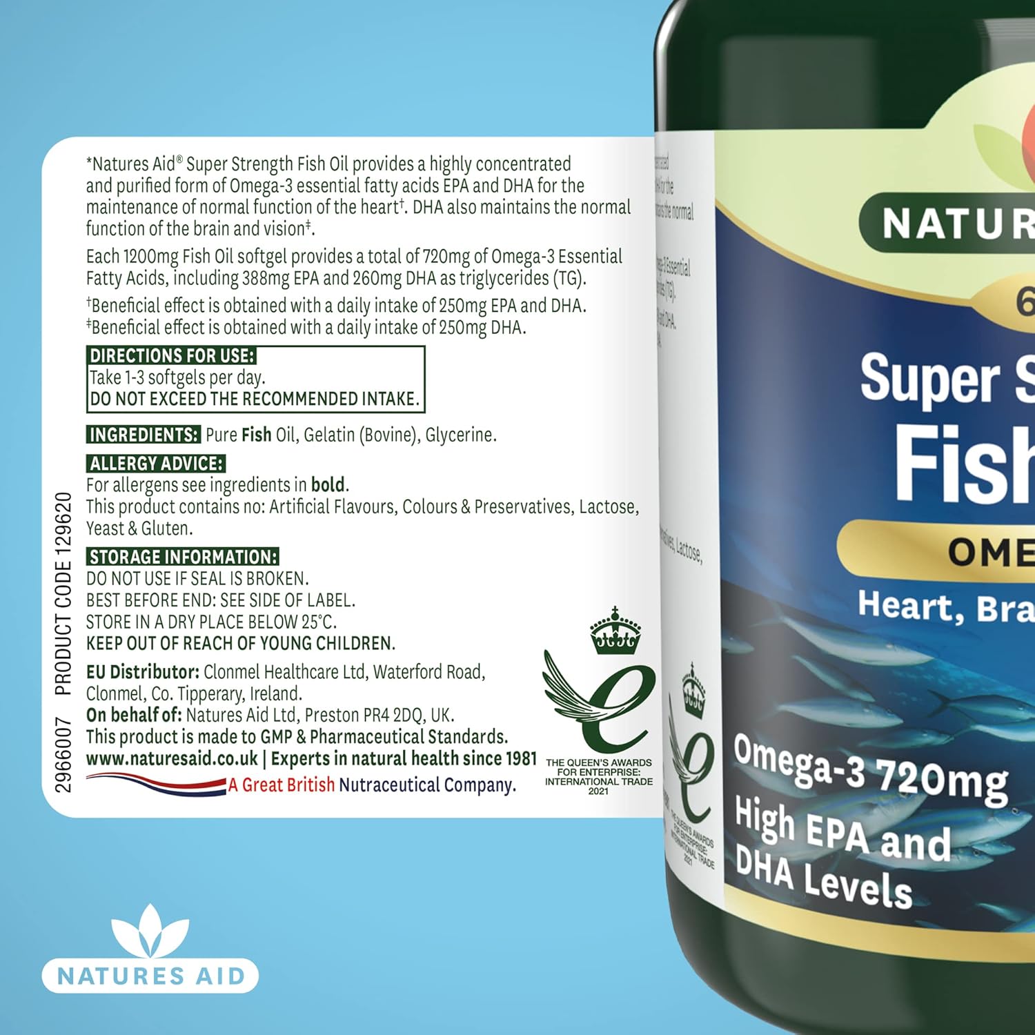 Super Strength Omega 3 Supplement - 90 Softgels by Natures Aid - BoostGo Australia