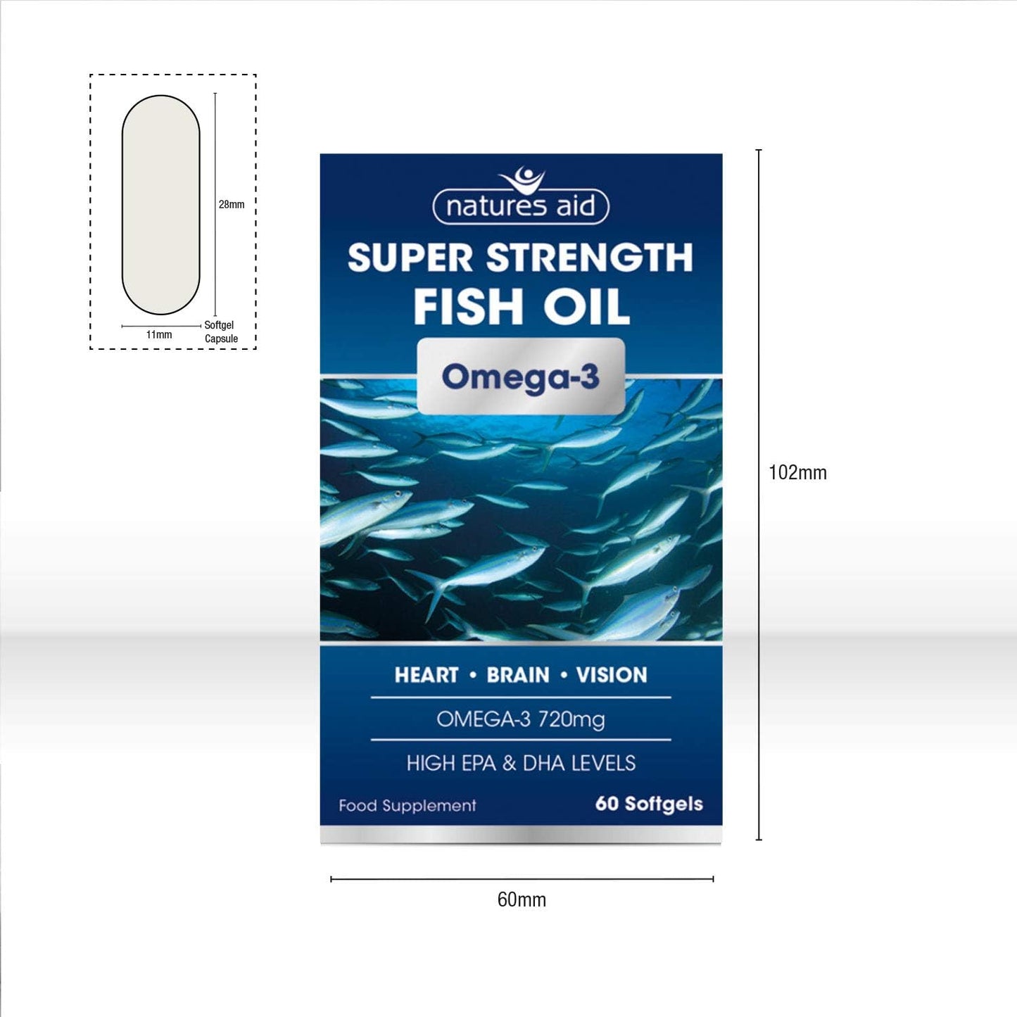 Super Strength Omega 3 Supplement - 90 Softgels by Natures Aid - BoostGo Australia
