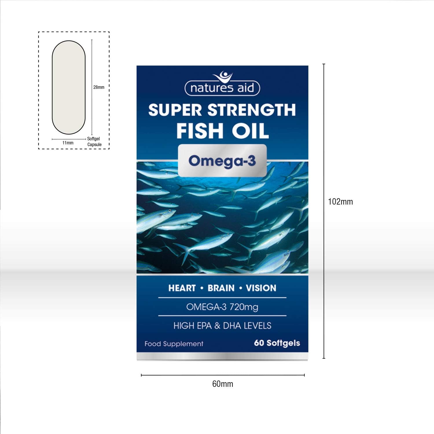 Super Strength Omega 3 Supplement - 90 Softgels by Natures Aid - BoostGo Australia