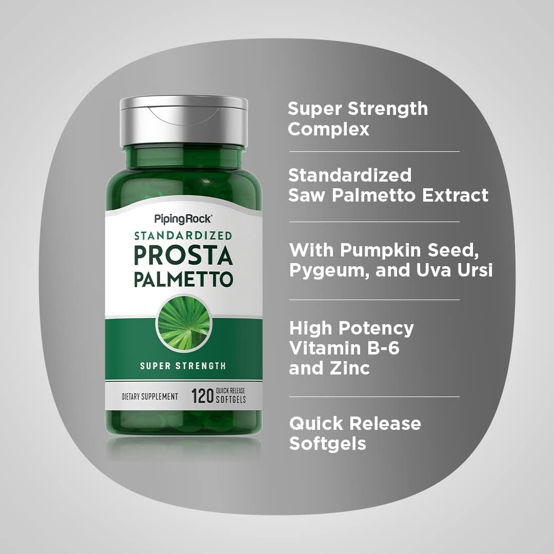 Super Strength Saw Palmetto Extract Softgels for Men and Women - 120 Pills | Prostate Support Supplement | Non-GMO, Gluten Free Formula
