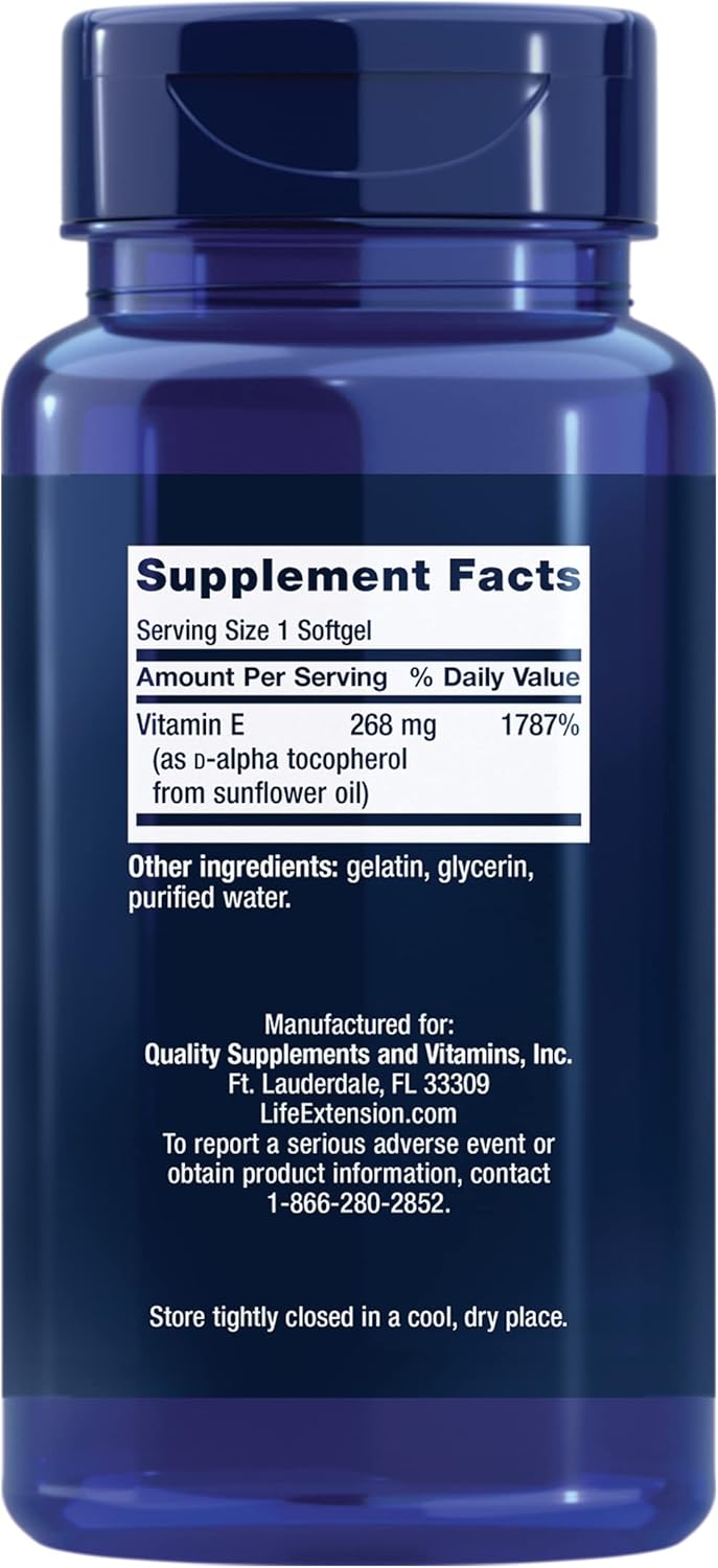 Super Vitamin E Softgels 268 mg - Promotes Heart, Brain, & Immune Health - Antioxidant Protection - Gluten Free, Non-GMO - 90 Count