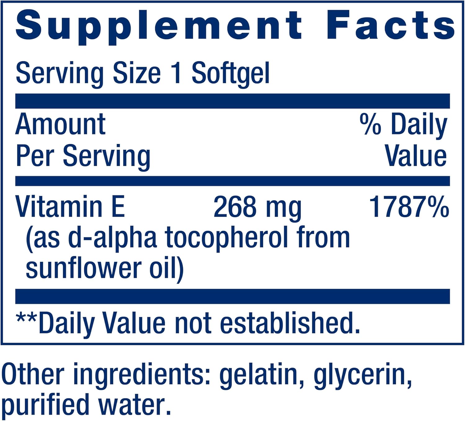 Super Vitamin E Softgels 268 mg - Promotes Heart, Brain, & Immune Health - Antioxidant Protection - Gluten Free, Non-GMO - 90 Count
