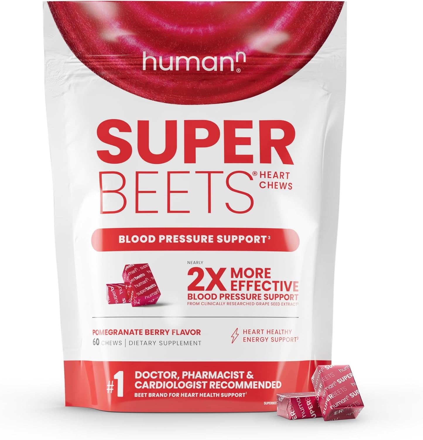 SuperBeets Heart Chews and SuperBerine Capsules by humanN for Heart Health Booster