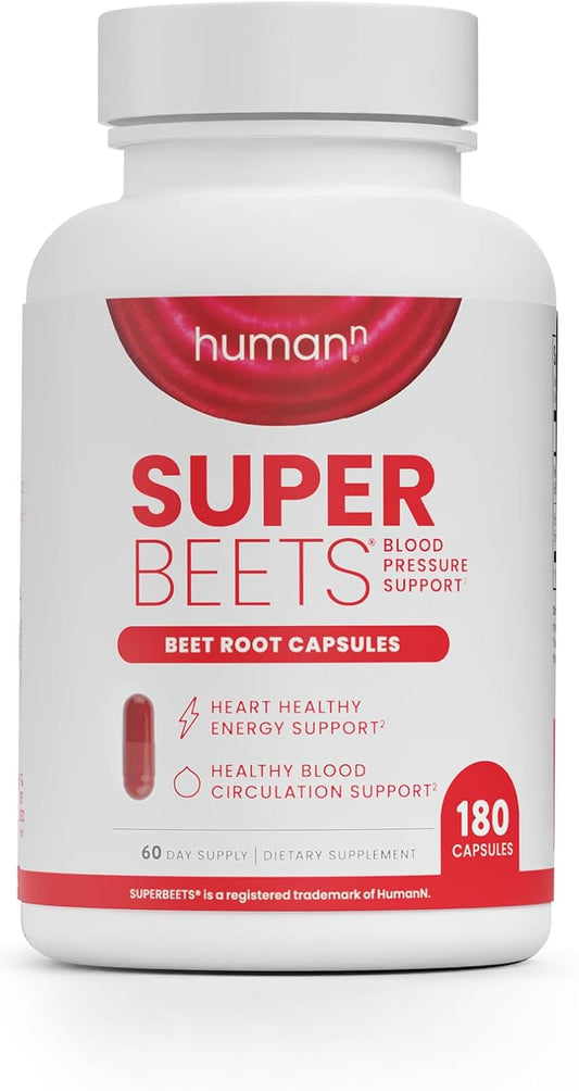 SuperBeets Quick Release Beet Root Capsules 1000mg - Supports Nitric Oxide & Heart Health - Non-GMO Beetroot Powder - 180 Count